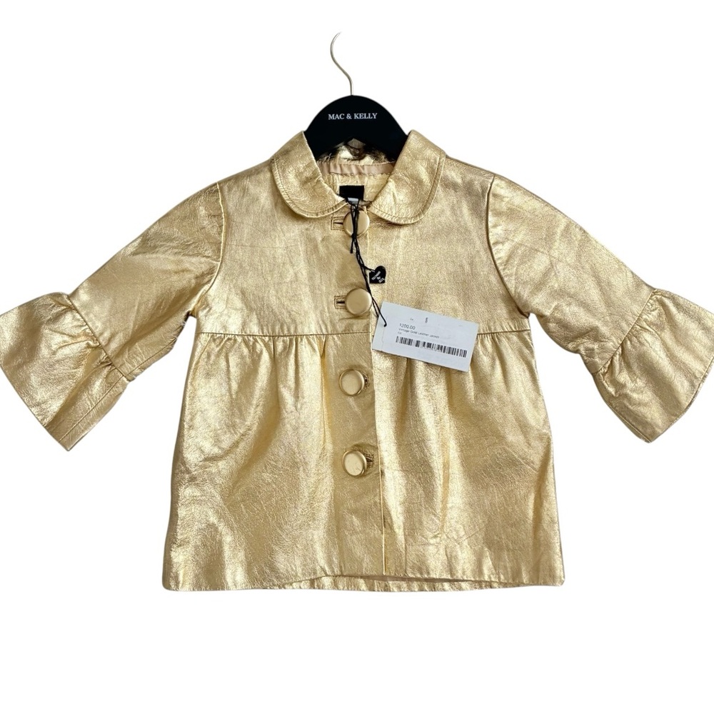Leather Jacket Gold  NWT - Girls Sz -  6X